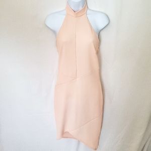 Charlotte Russe Halter Hi Low Dress Medium Peach